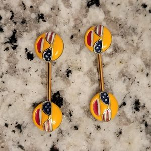 Pair of 14g emoji barbells